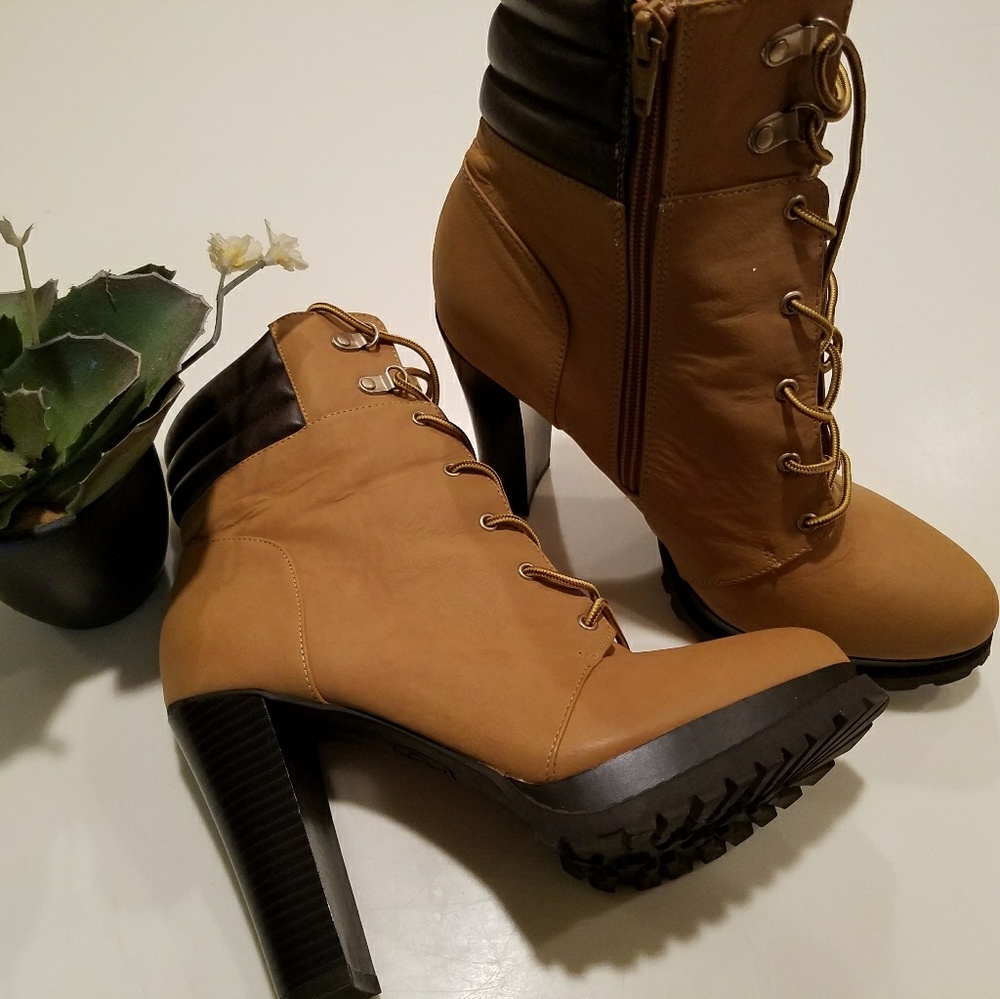 JLO Combat boots heels